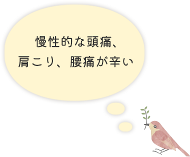 慢性的な頭痛、 肩こり、腰痛が辛い
